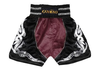 Boxing Trunks: KNBSH-202-Maroon-Black